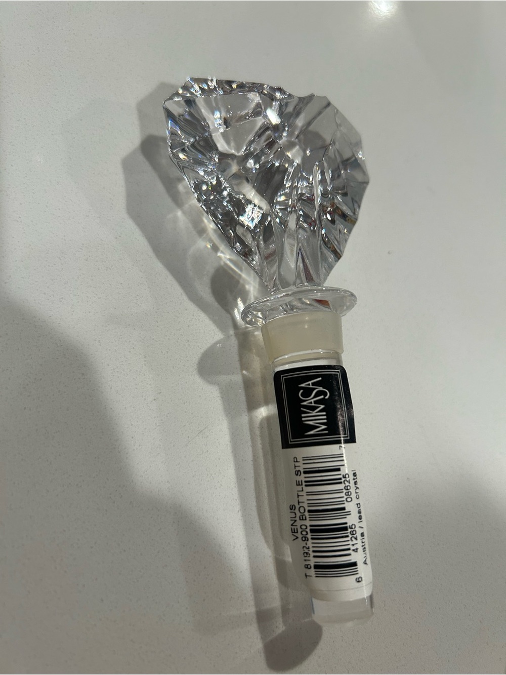 Mikasa Clear Crystal Faceted Heart Bottle Stopper
